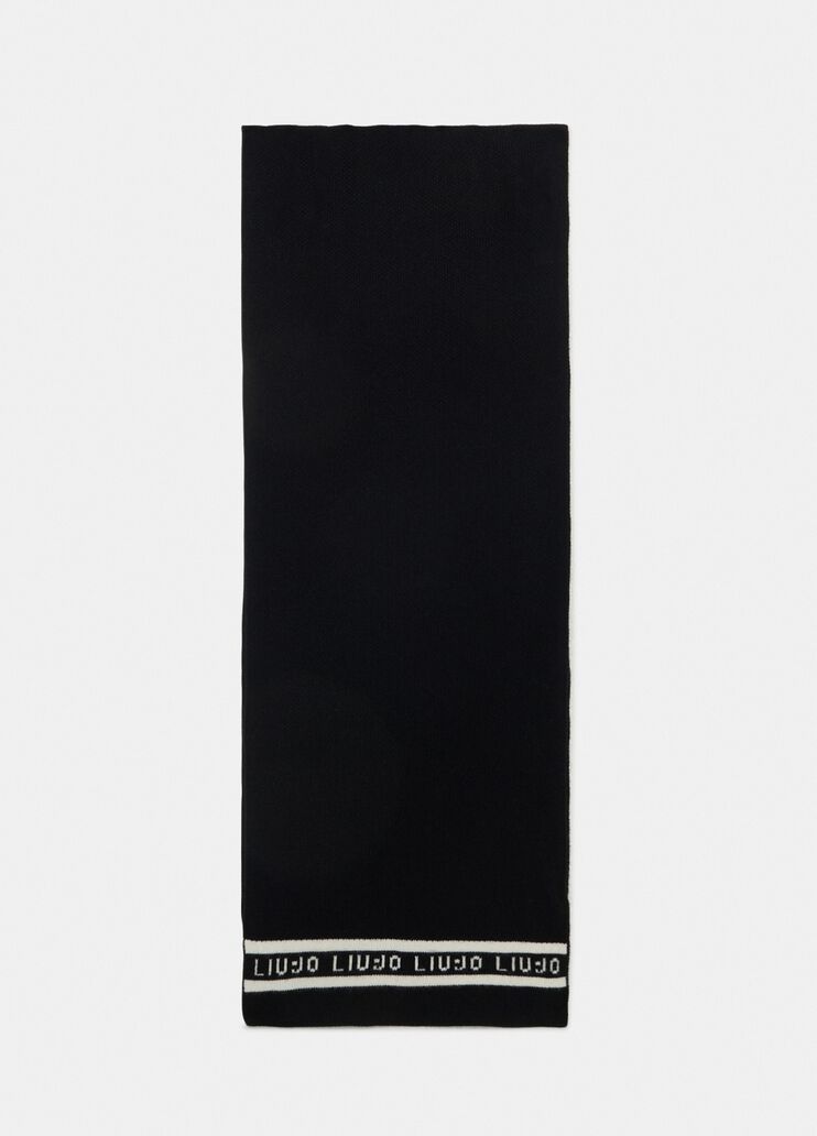 Schal mit Logo und Perlen Schwarz Liu Jo - large image number 2 Schal mit Logo und Perlen Schwarz Liu Jo - large image number 2