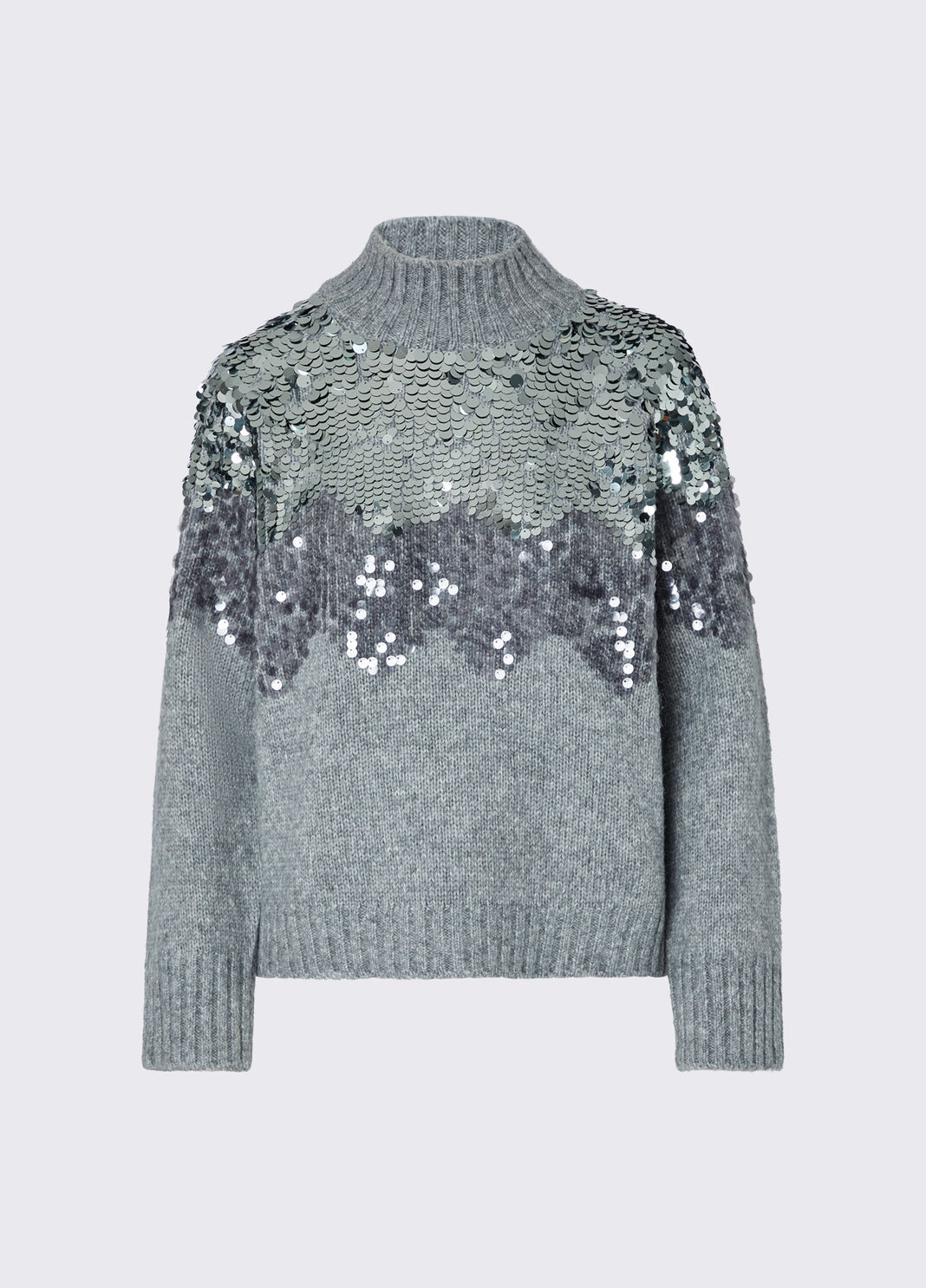 Maille en laine avec paillettes gris chin&eacute; Liu Jo - large image number 6