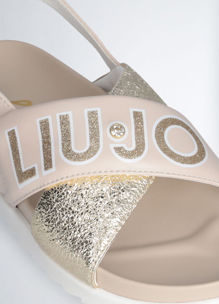 Girls’ sandals with maxi logo beige Liu Jo - medium Girls’ sandals with maxi logo beige Liu Jo - medium