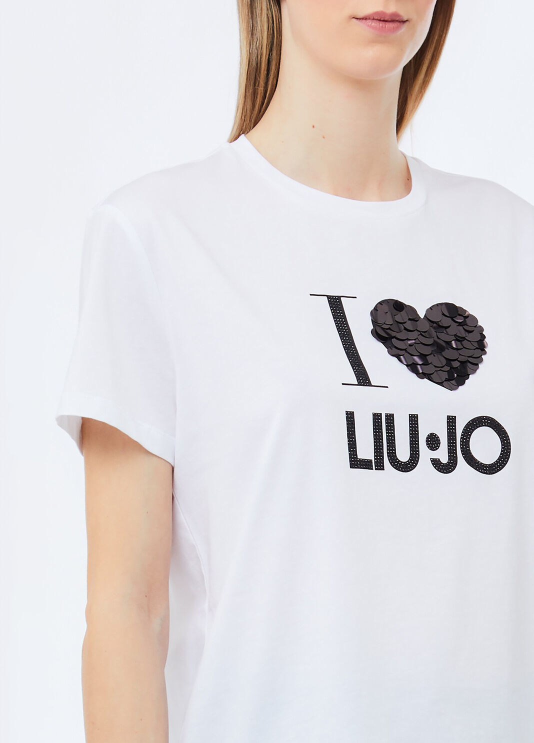 T-Shirt mit Applikationen Wei&szlig;/Herz Liu Jo - large image number 2