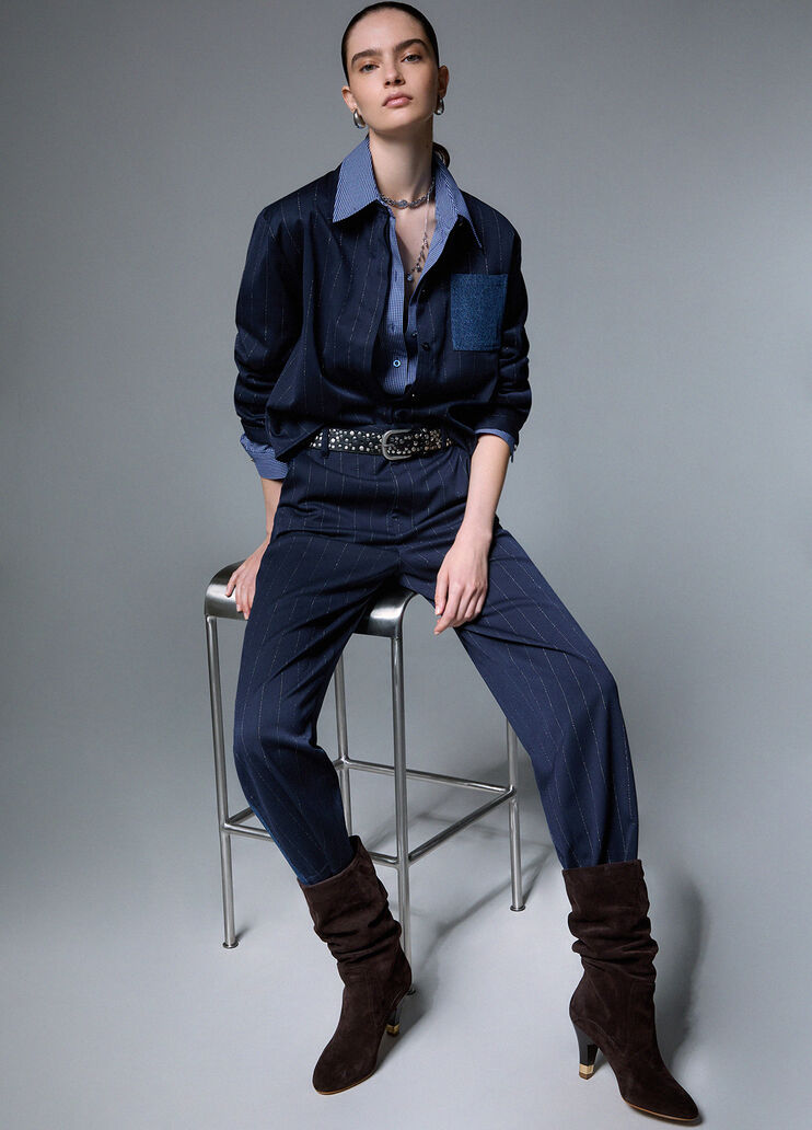 Trousers balloon pinstriped blue pinstripe Liu Jo - medium