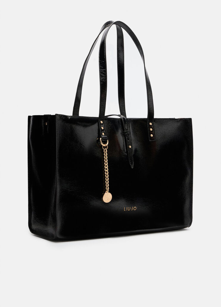 Große Tote Bag Glossy Schwarz Liu Jo - large image number 2 Große Tote Bag Glossy Schwarz Liu Jo - large image number 2