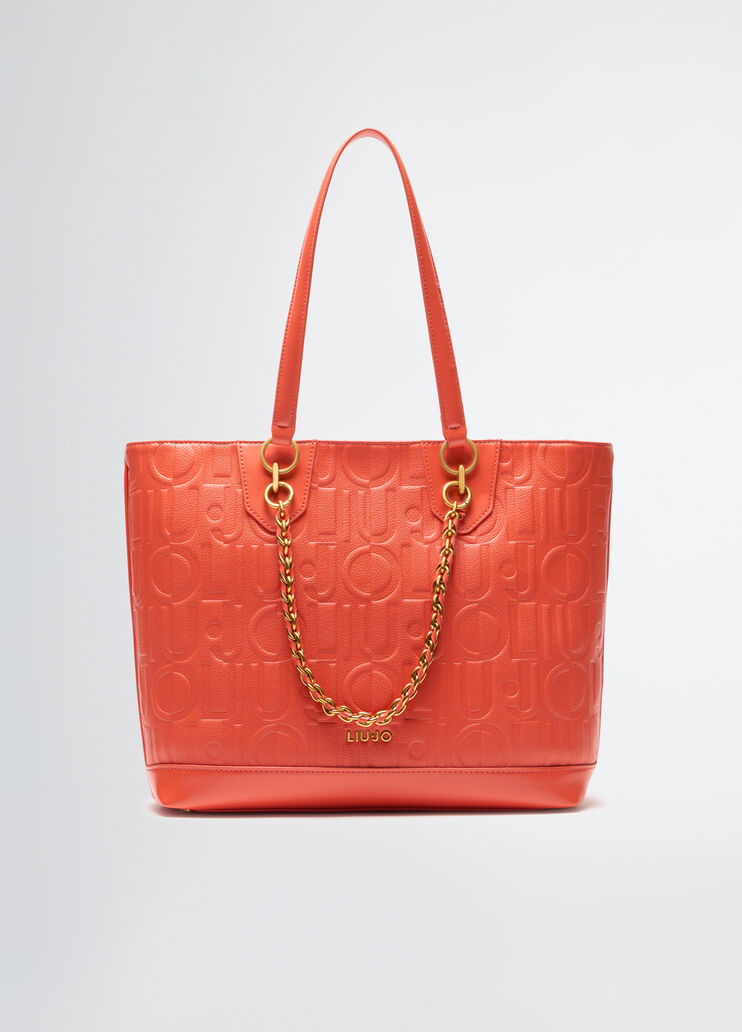 Mittelgro&szlig;e Tote Bag mit Zierkette orange Liu Jo - medium