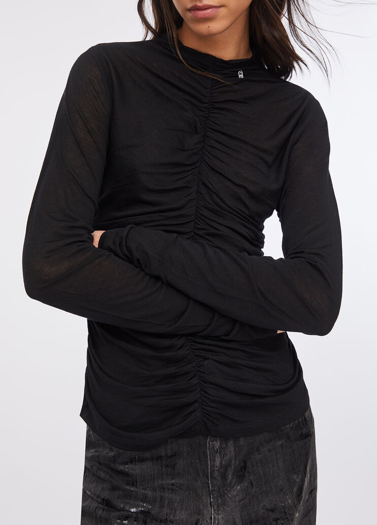 Gathered wool-blend top black Liu Jo - large image number 3