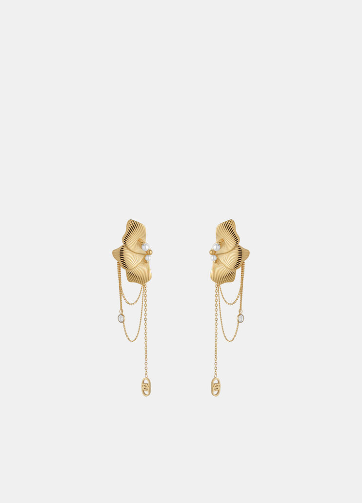 Pendant earrings with maxi-flower gold Liu Jo - medium Pendant earrings with maxi-flower gold Liu Jo - medium