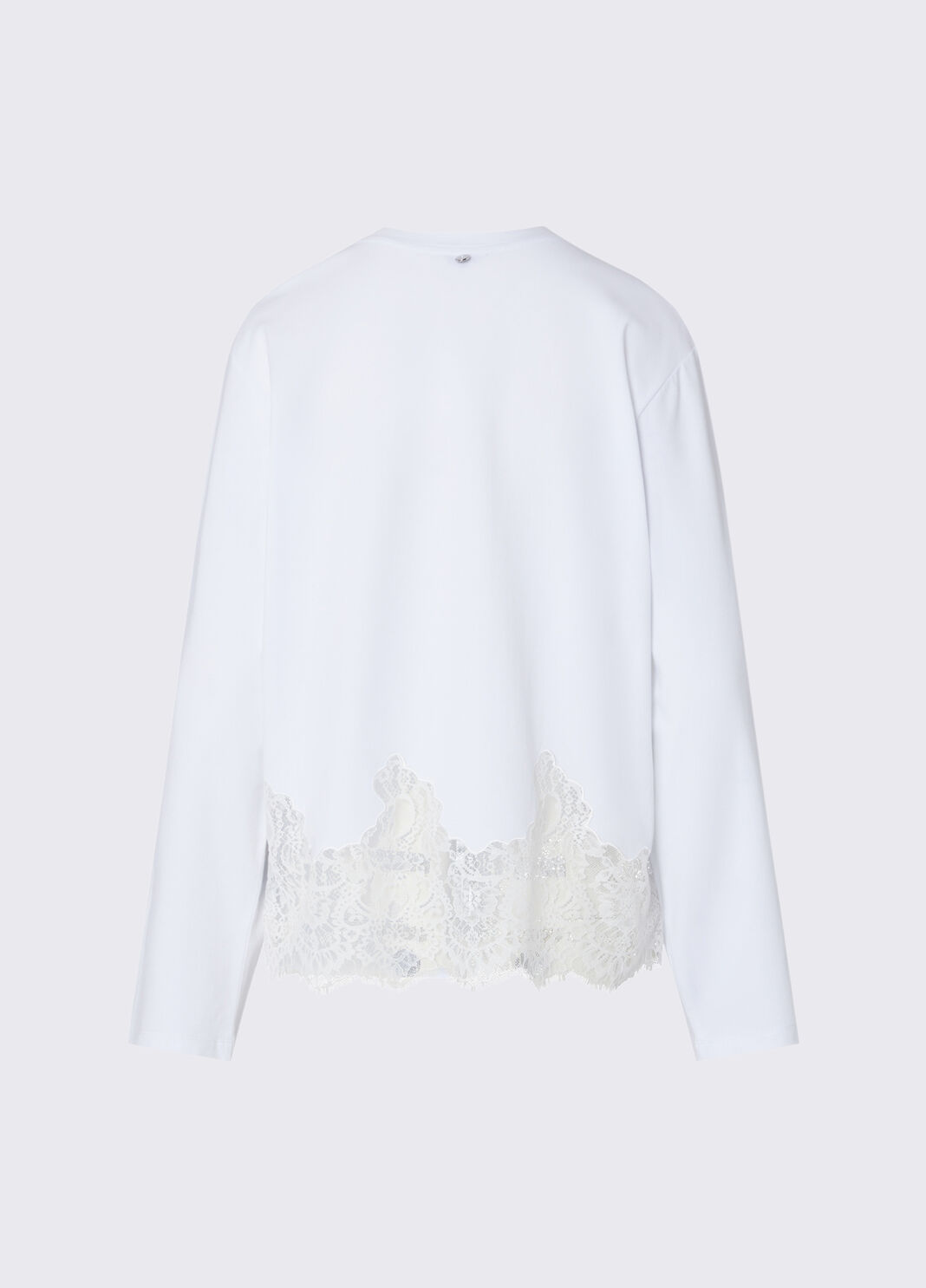 Camiseta con encaje y adornos de joyas blanco &oacute;ptico Liu Jo - large image number 7