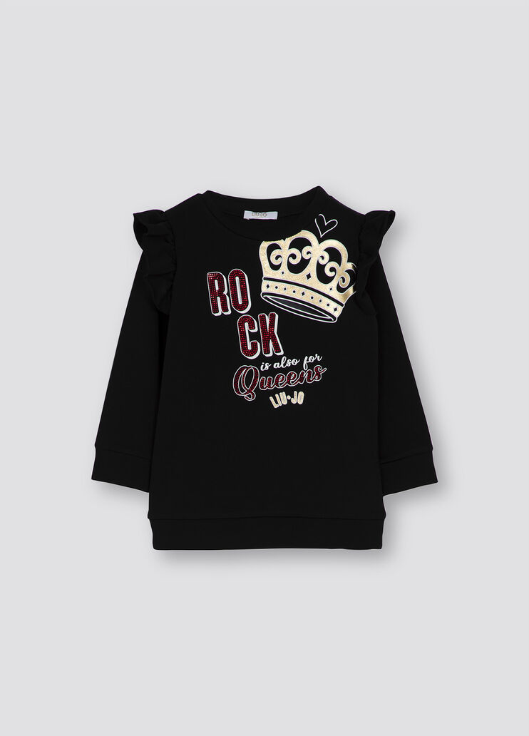 Sudadera larga con estampado negro Liu Jo - large image number 0 Sudadera larga con estampado negro Liu Jo - large image number 0