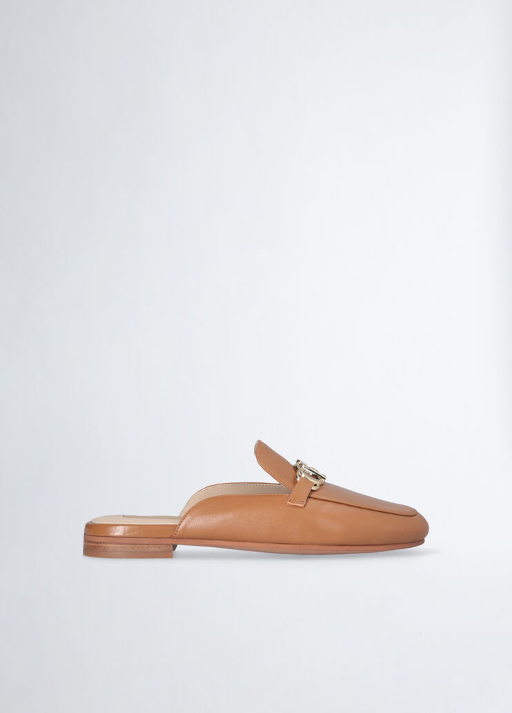 Leather slippers with logo brown Liu Jo - medium Leather slippers with logo brown Liu Jo - medium