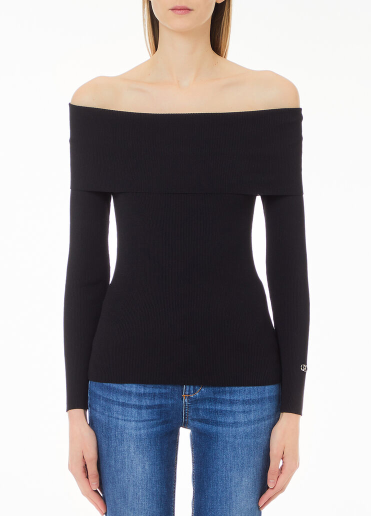 Rib-knit top black Liu Jo - large image number 0