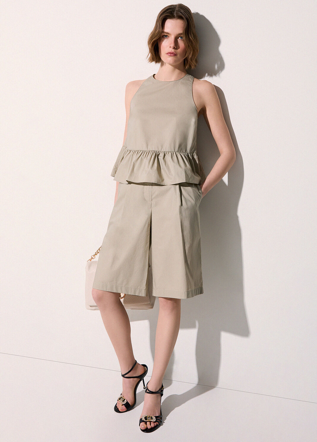 Poplin Bermuda shorts grey Liu Jo - large image number 3