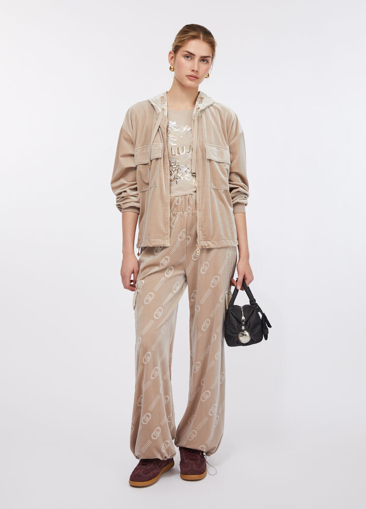 Chenille hoodie champagne Liu Jo - medium