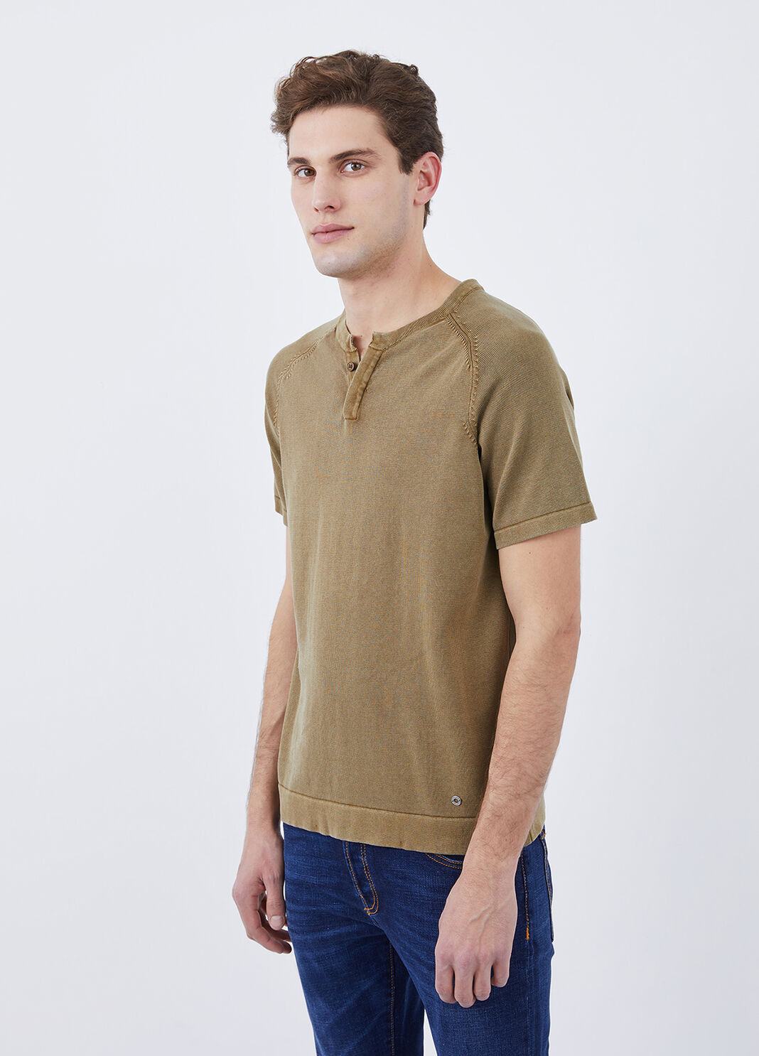 Camiseta de punto con botones marr&oacute;n Liu Jo - large image number 0