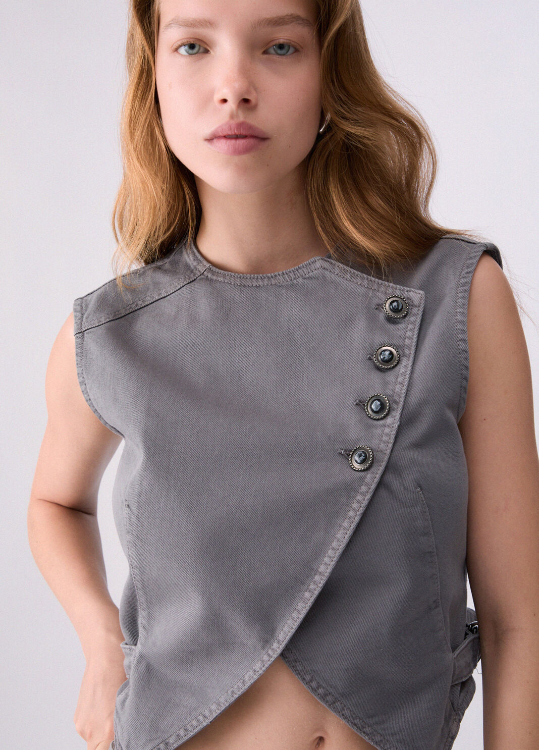 Asymmetric Slim Fit Vest grey Liu Jo - large image number 4