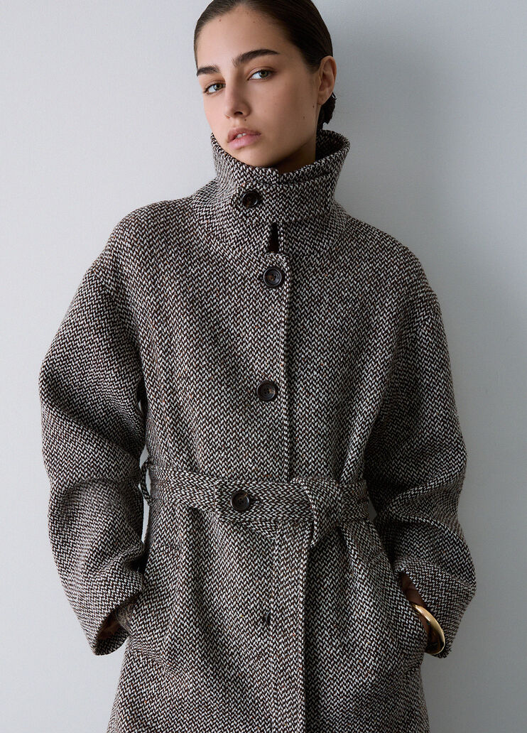 Wool Coat with Belt mocha Liu Jo - medium