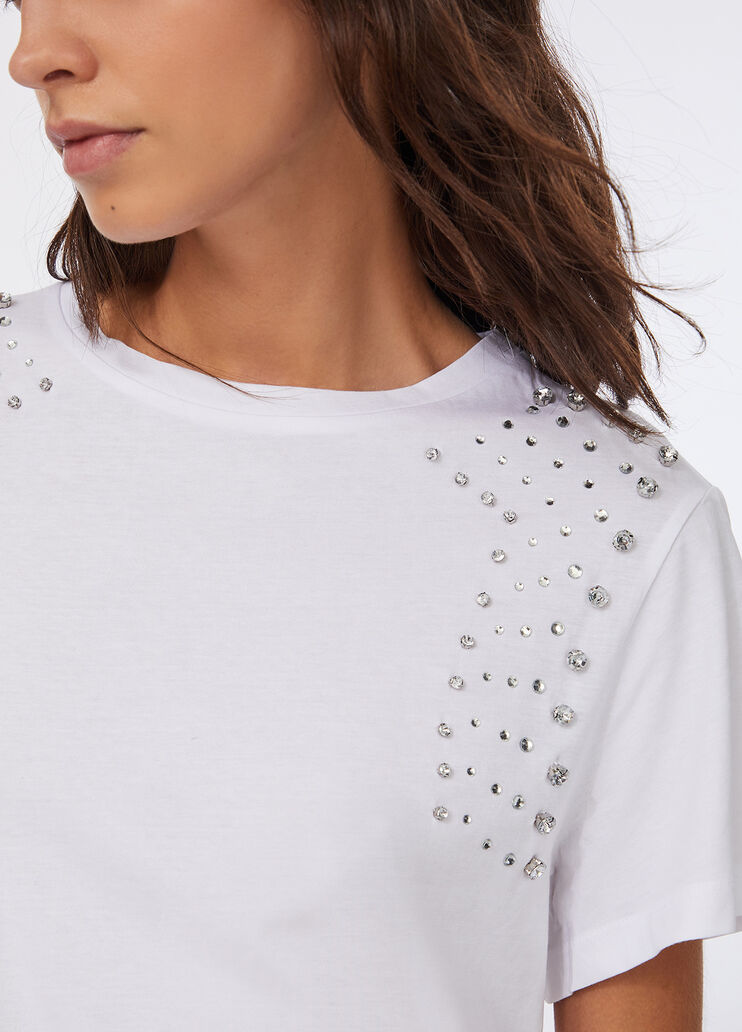 T-shirt with jewel embroidery white Liu Jo - large image number 2