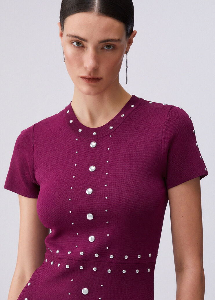 Knit dress with studs purple Liu Jo - medium