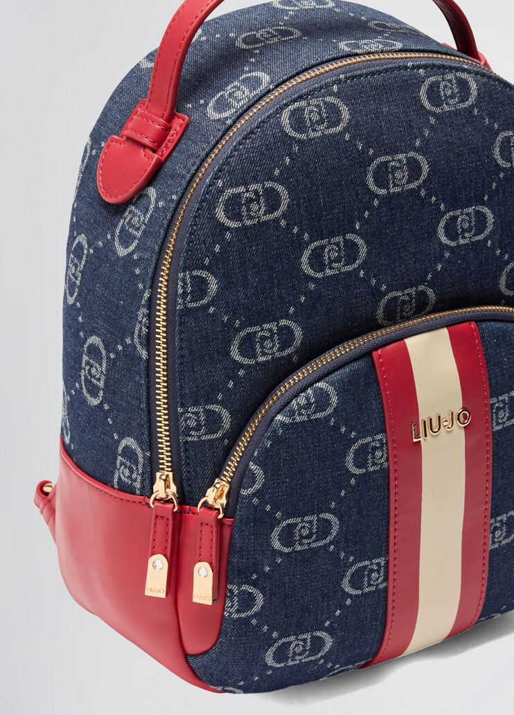 Jacquard backpack dark denim Liu Jo - large image number 4 Jacquard backpack dark denim Liu Jo - large image number 4