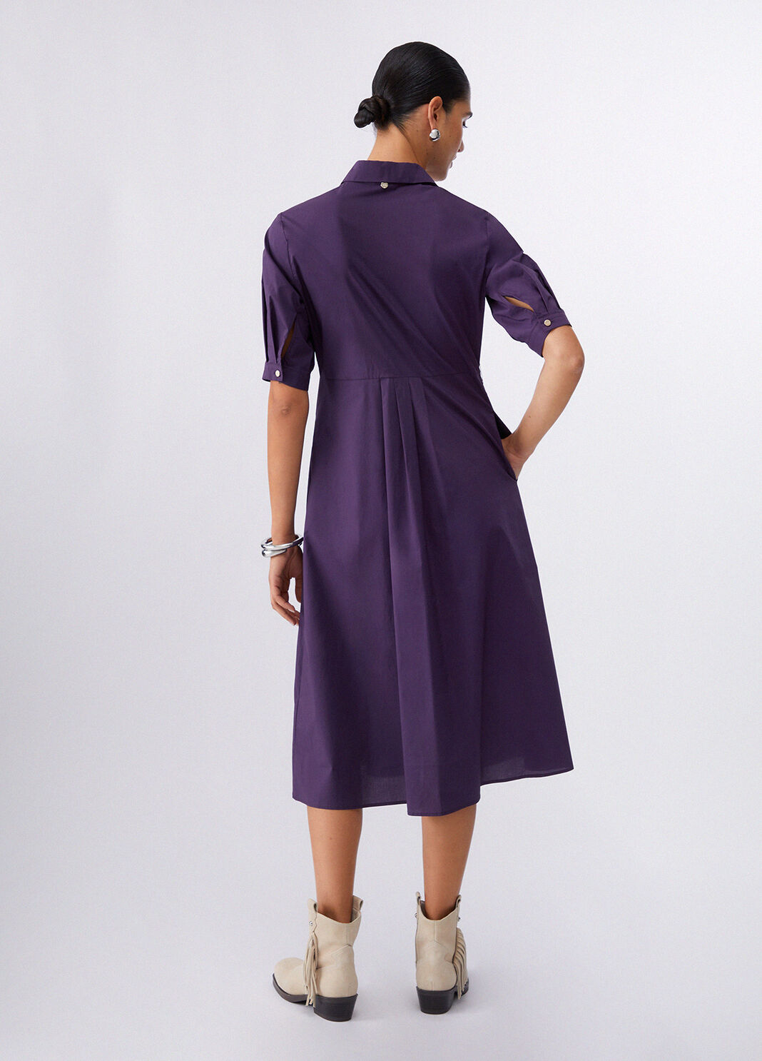 Midikleid aus Popeline Dunkelviolett Liu Jo - large image number 1