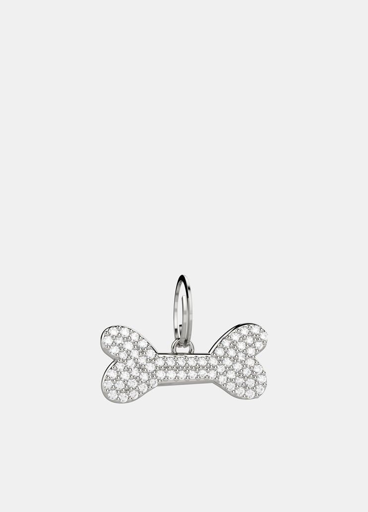 Bone-shaped medal with gemstones silver tone Liu Jo - medium