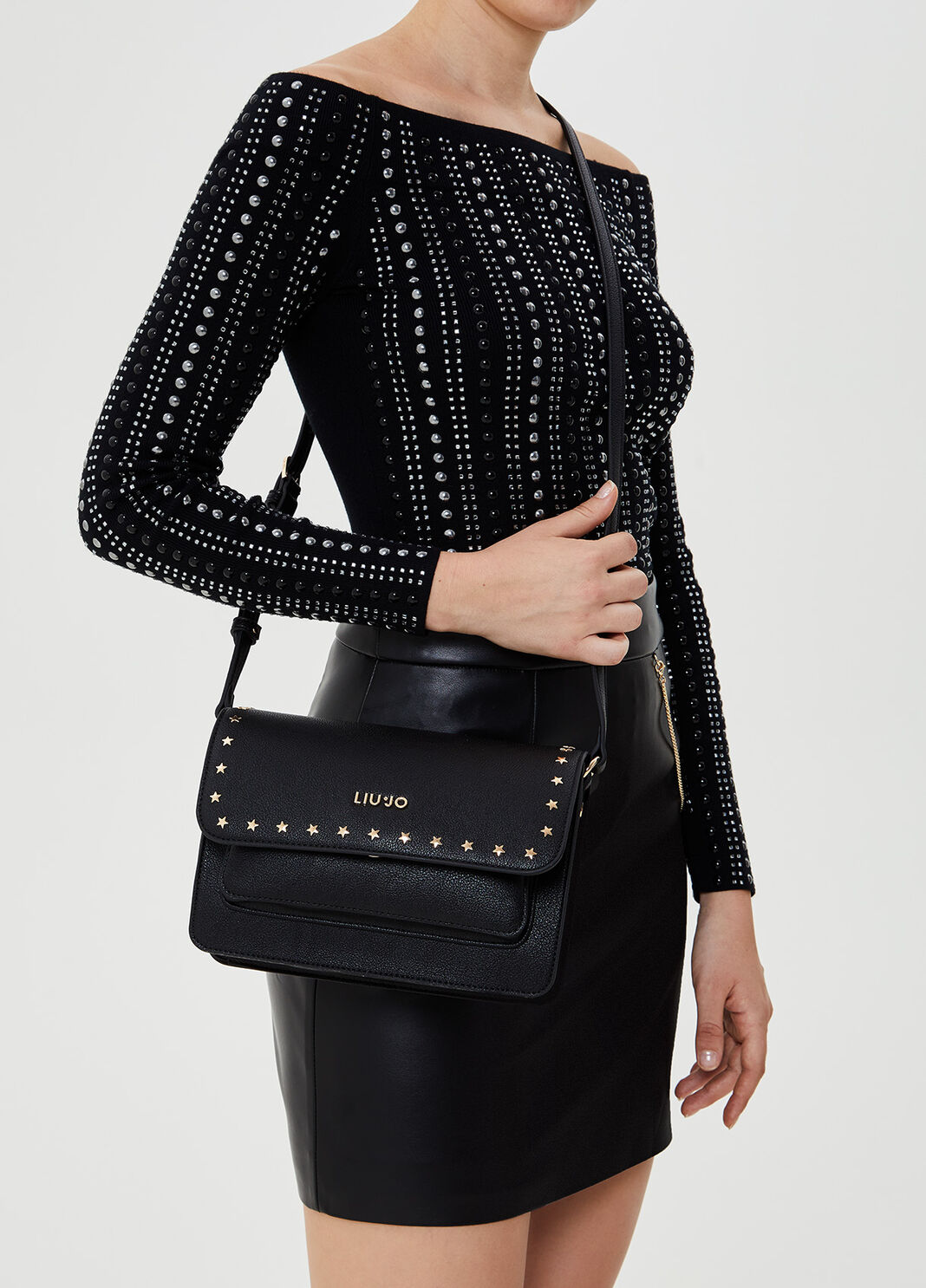 Crossbody bag with stars Black Liu Jo - large image number 1