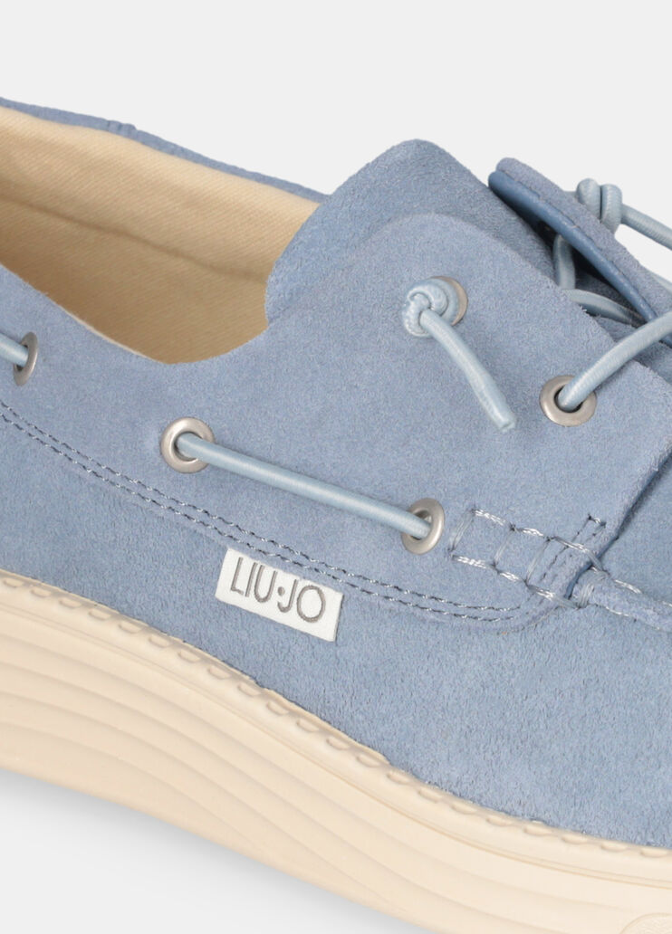 Casual suede loafers light blue Liu Jo - medium