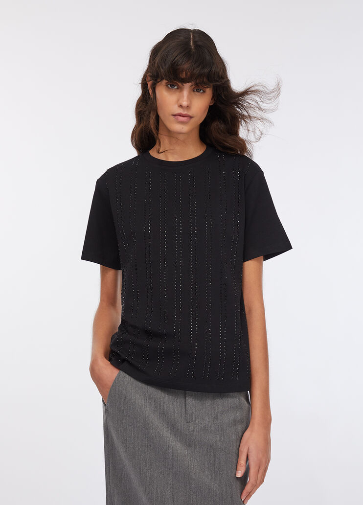 T-shirt with rhinestones black Liu Jo - large image number 0