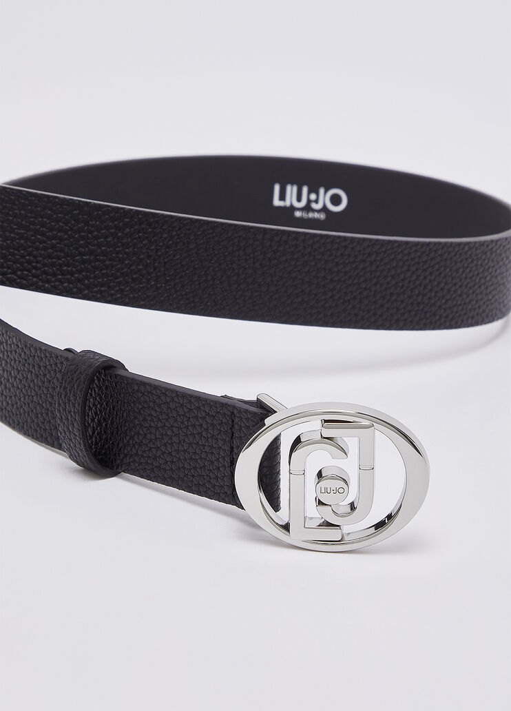Belt with logo round black/silver Liu Jo - medium