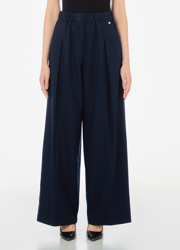 Pantalon à fines rayures bleu foncé Liu Jo - large image number 0