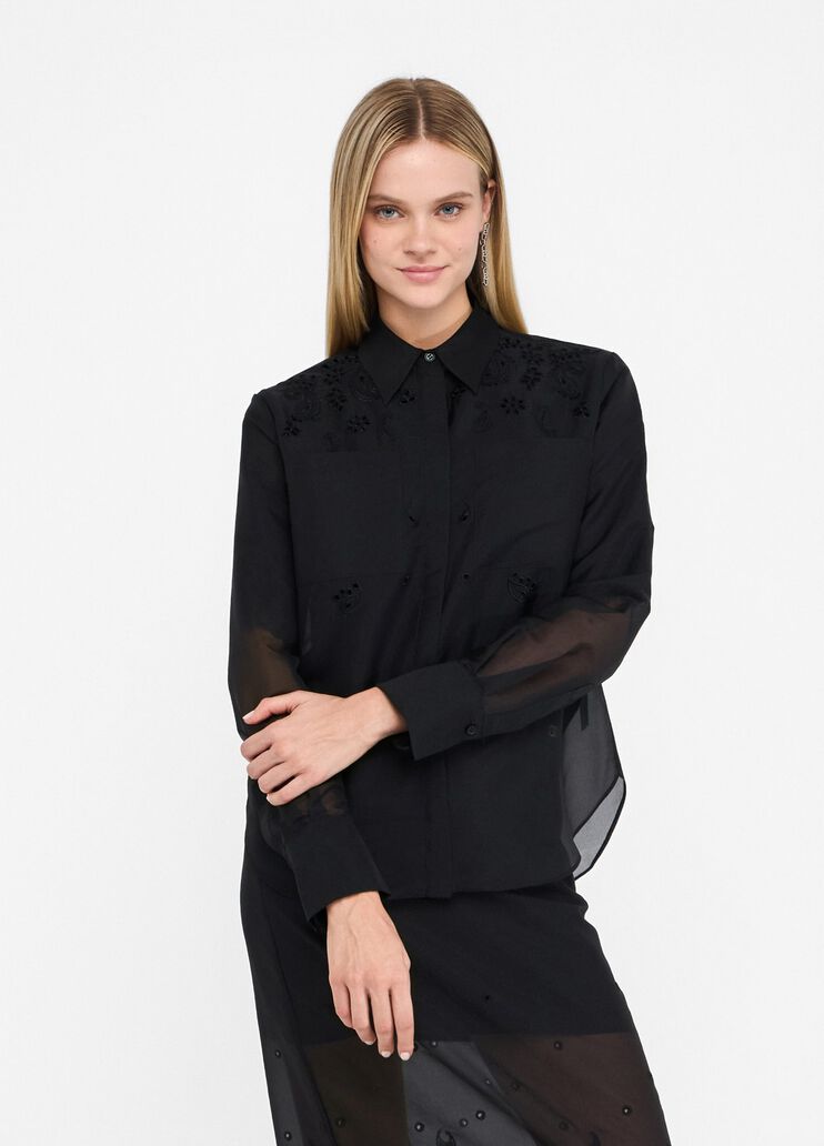 Organza shirt with embroidery black Liu Jo - medium Organza shirt with embroidery black Liu Jo - medium