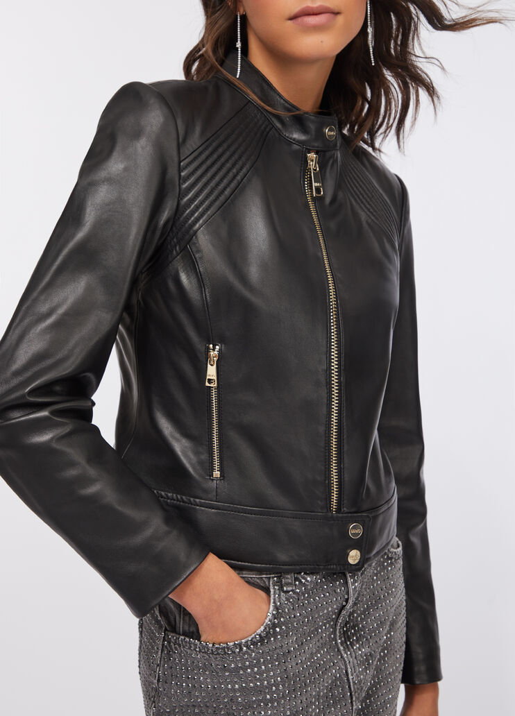 Bikerjacke aus Leder Schwarz Liu Jo - large image number 4