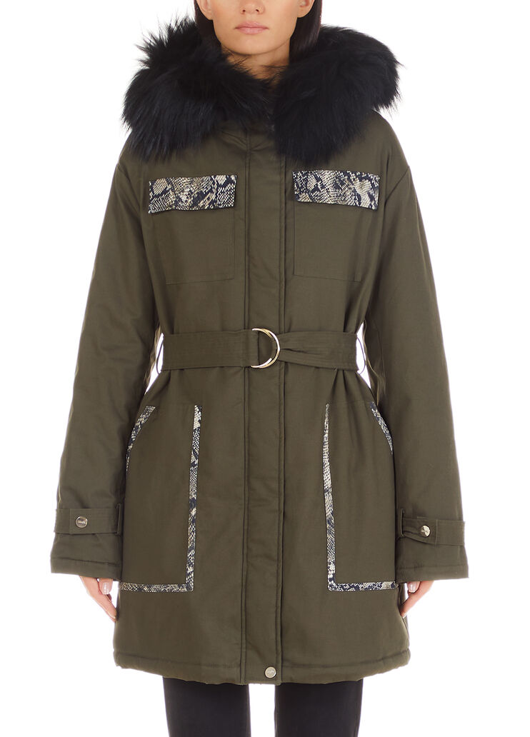 Parka à capuche vert militaire Liu Jo - large image number 0