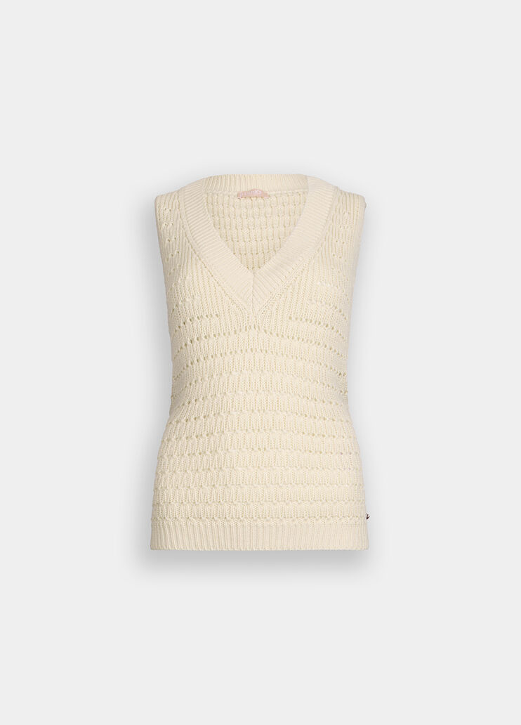 Haut avec détails en sergé imprimé beige Liu Jo - large image number 6