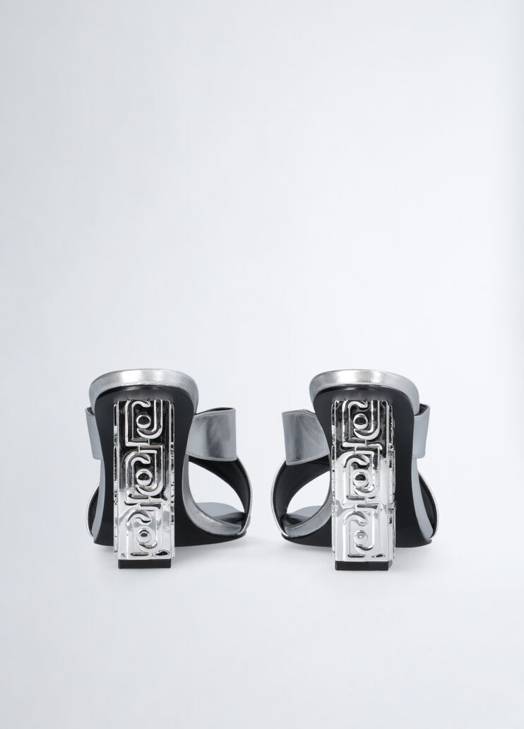 Sandals with branded heel silver tone Liu Jo - large image number 6 Sandals with branded heel silver tone Liu Jo - large image number 6