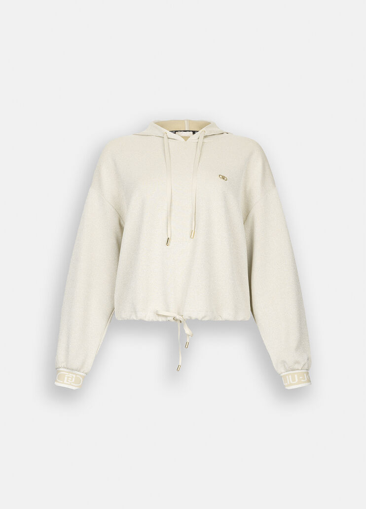 Lurex®-Sweatshirt mit Kapuze Beige Liu Jo - large image number 6