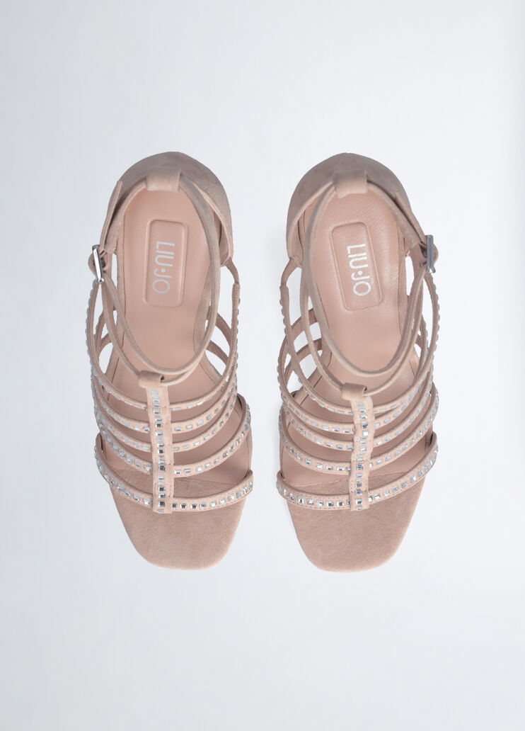 Sandals with branded heel beige Liu Jo - large image number 4 Sandals with branded heel beige Liu Jo - large image number 4
