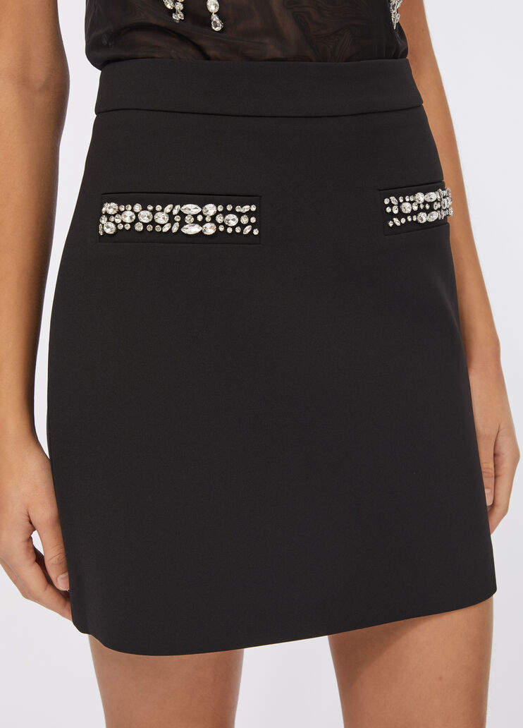 Minijupe avec strass noir Liu Jo - medium