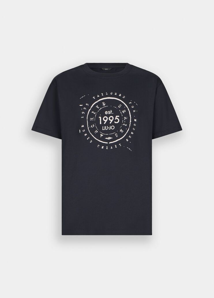 T-shirt en coton avec imprimé bleu foncé Liu Jo - large image number 6 T-shirt en coton avec imprimé bleu foncé Liu Jo - large image number 6