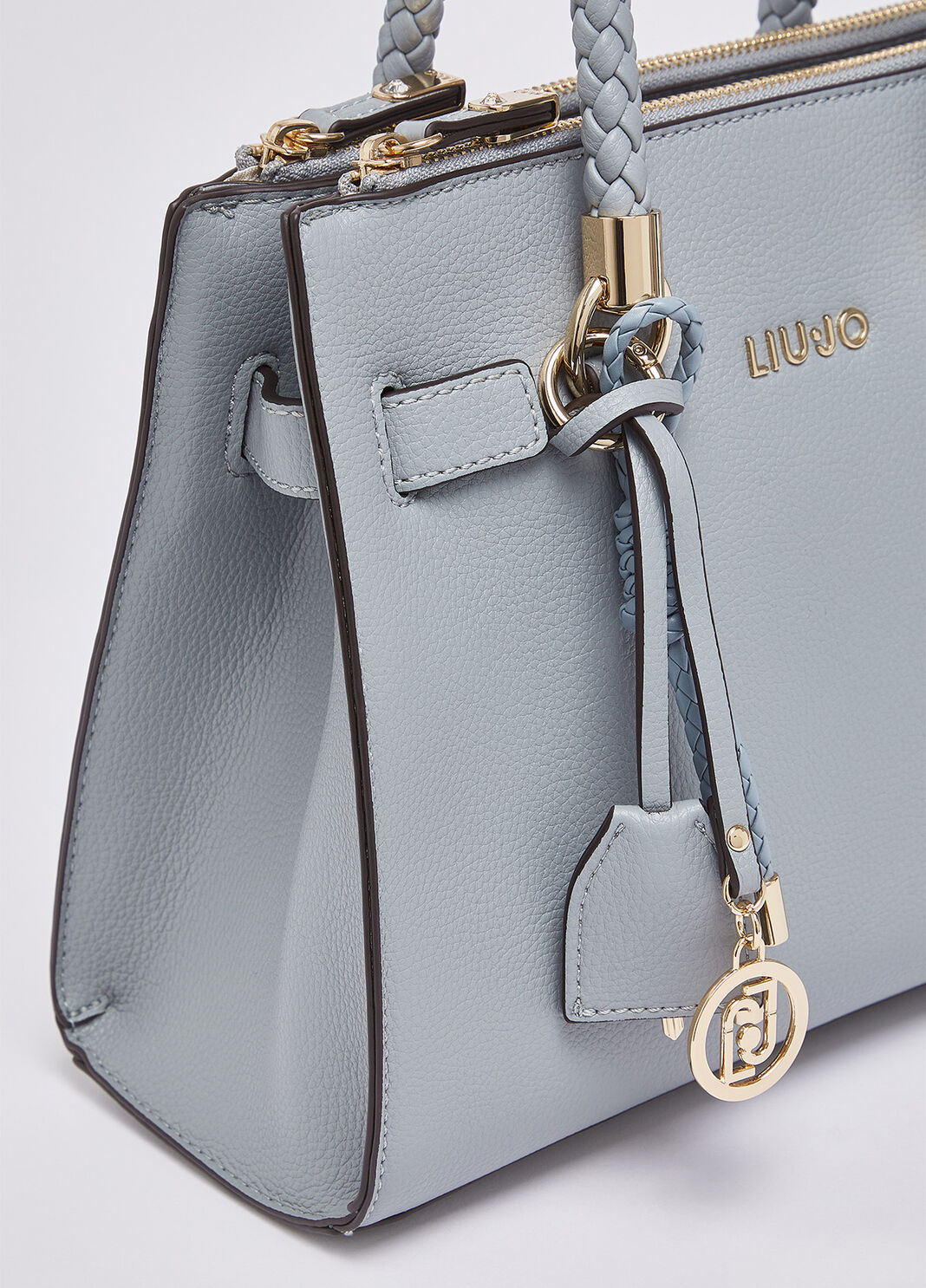 Borsa satchel piccola con charms azzurro Liu Jo - large image number 5