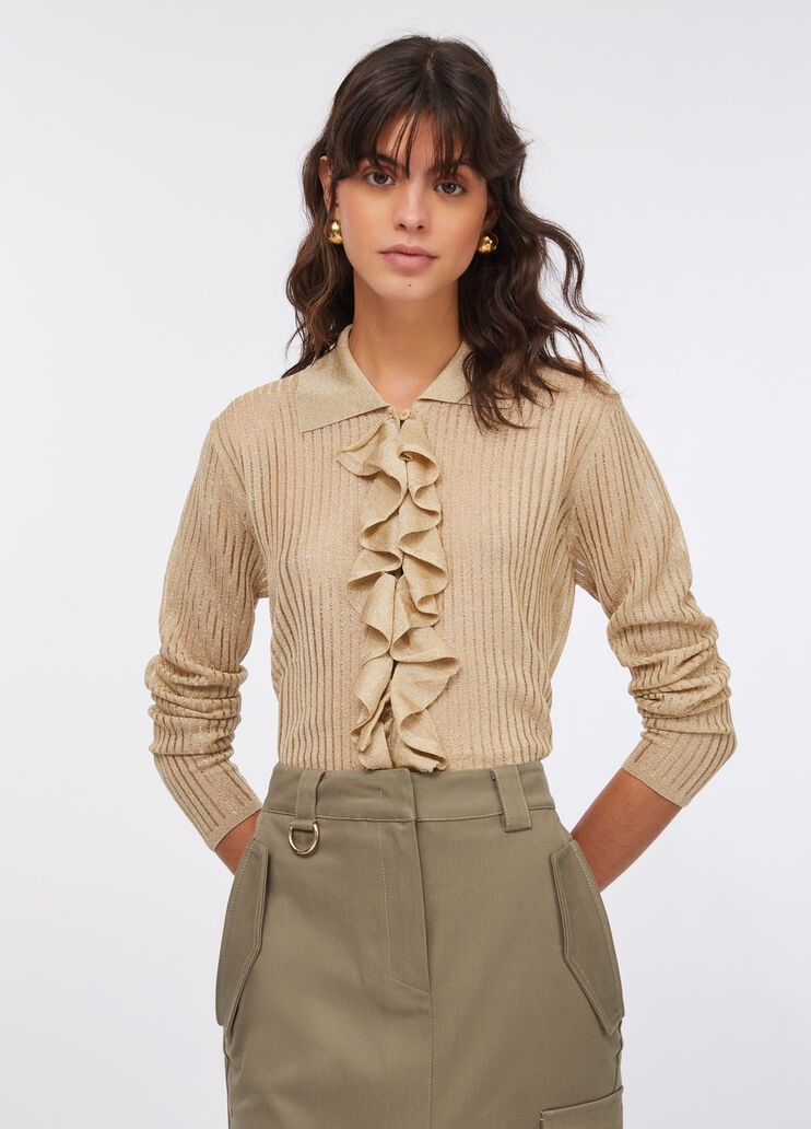 Lurex® knit shirt gold Liu Jo - large image number 0