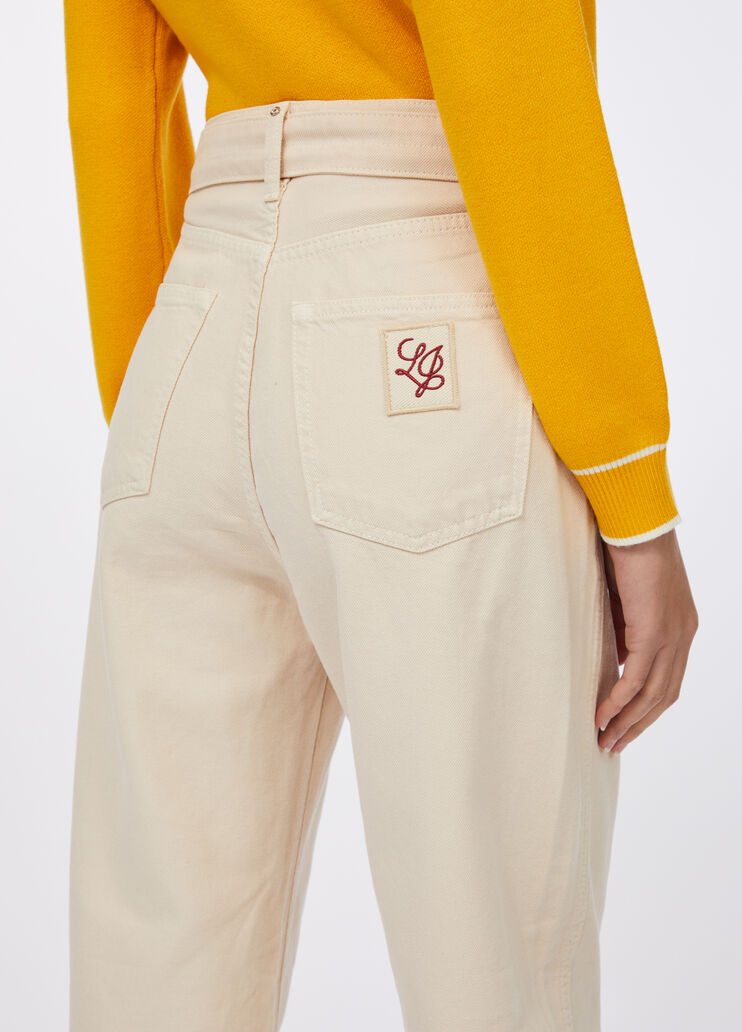 High-rise trousersrise light beige Liu Jo - large image number 3