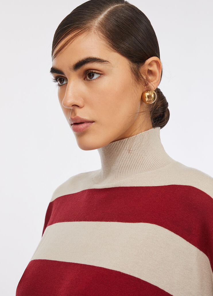 Lupetto a righe in misto lana rosso Liu Jo - large image number 4