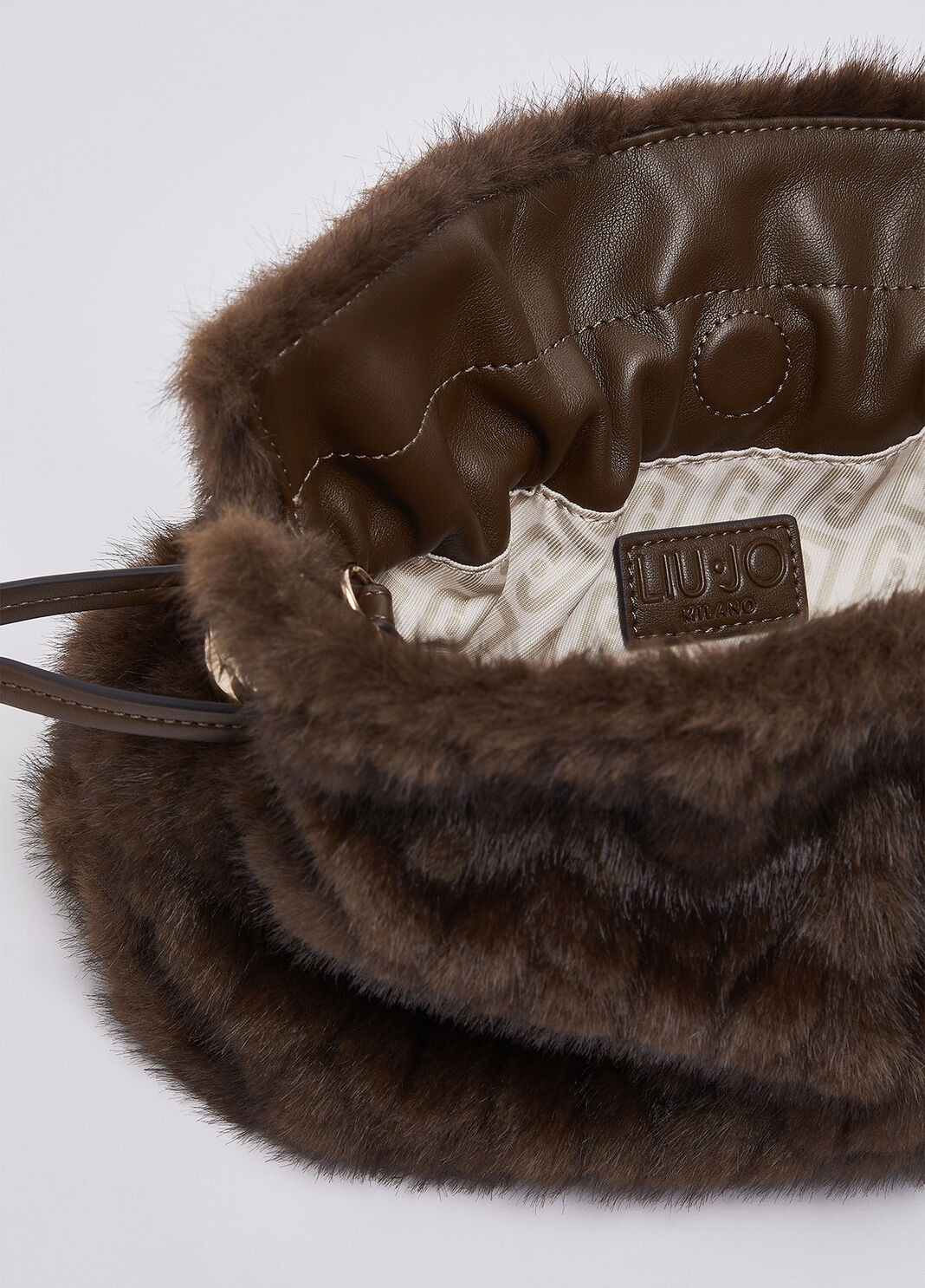 Small Riccy Bag in Faux Fur dark brown Liu Jo - large image number 5