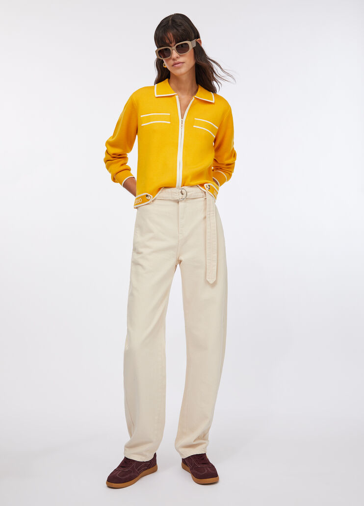 High-rise trousersrise light beige Liu Jo - large image number 5