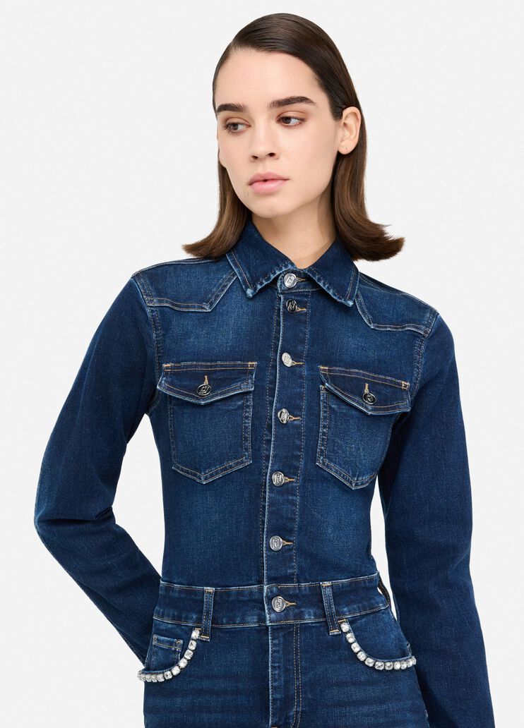 Denim shirt dress dark blue denim Liu Jo - large image number 2