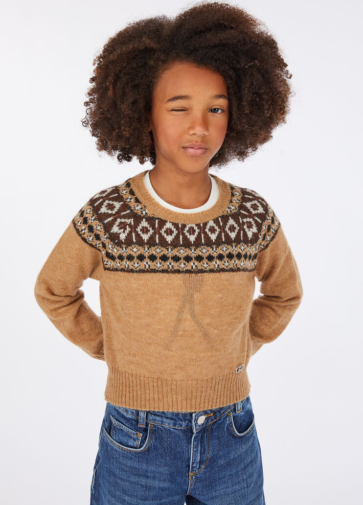 Alpaca-blend jacquard jumper beige Liu Jo - medium Alpaca-blend jacquard jumper beige Liu Jo - medium