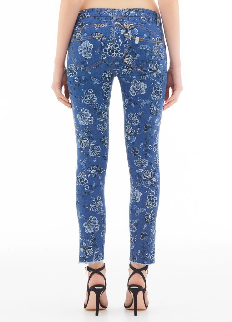 Skinny jeans with all over print blue denim Liu Jo - large image number 1