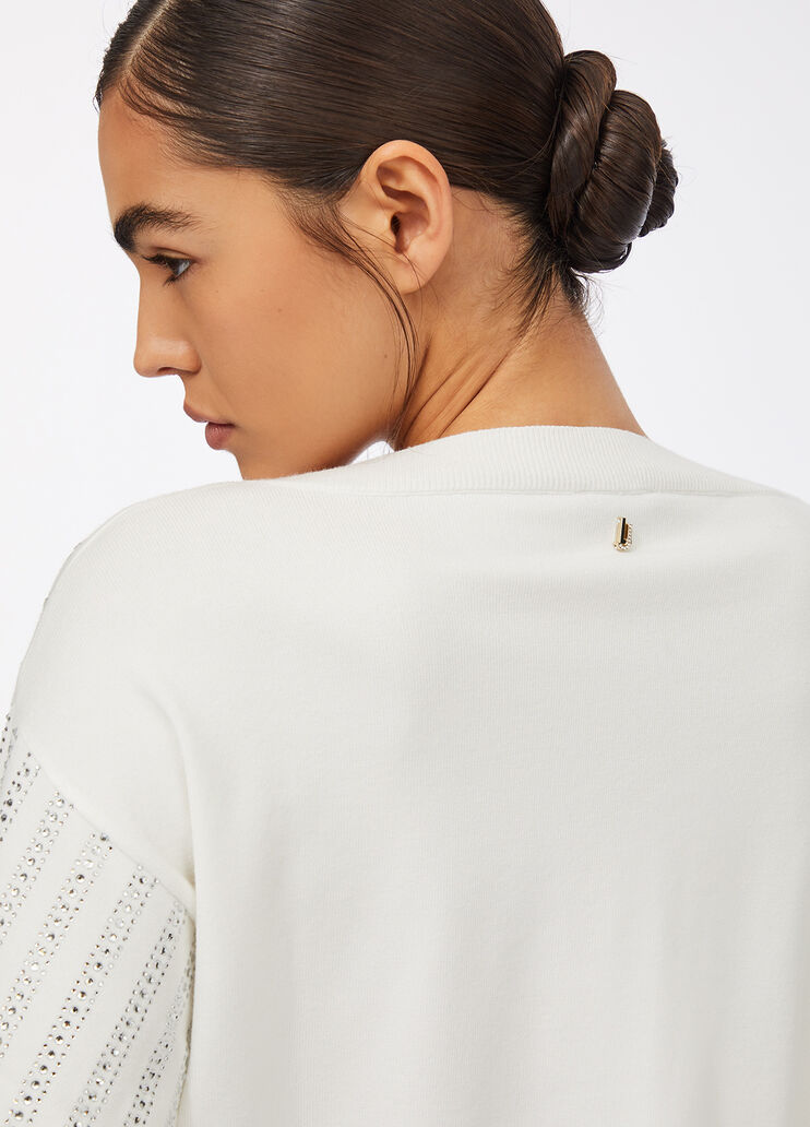 Jersey con strass blanco/strass Liu Jo - large image number 3