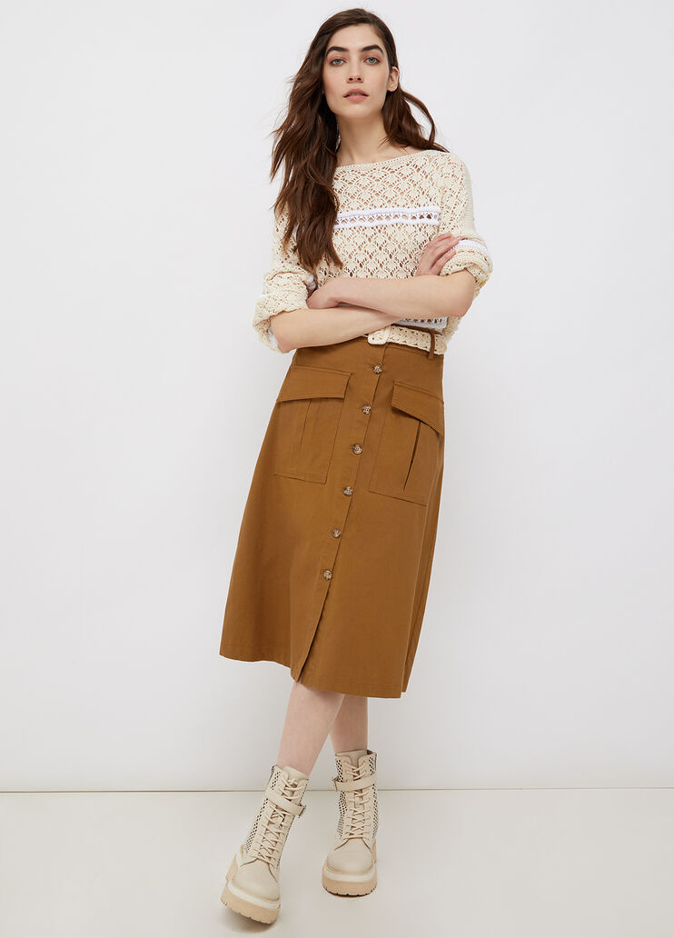 Midi skirt with pockets bronze Liu Jo - large image number 3 Midi skirt with pockets bronze Liu Jo - large image number 3