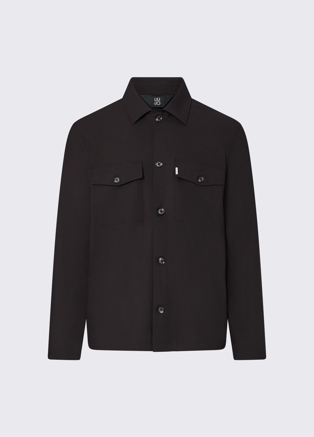 Veste Overshirt en Laine M&eacute;lang&eacute;e marron Liu Jo - large image number 4
