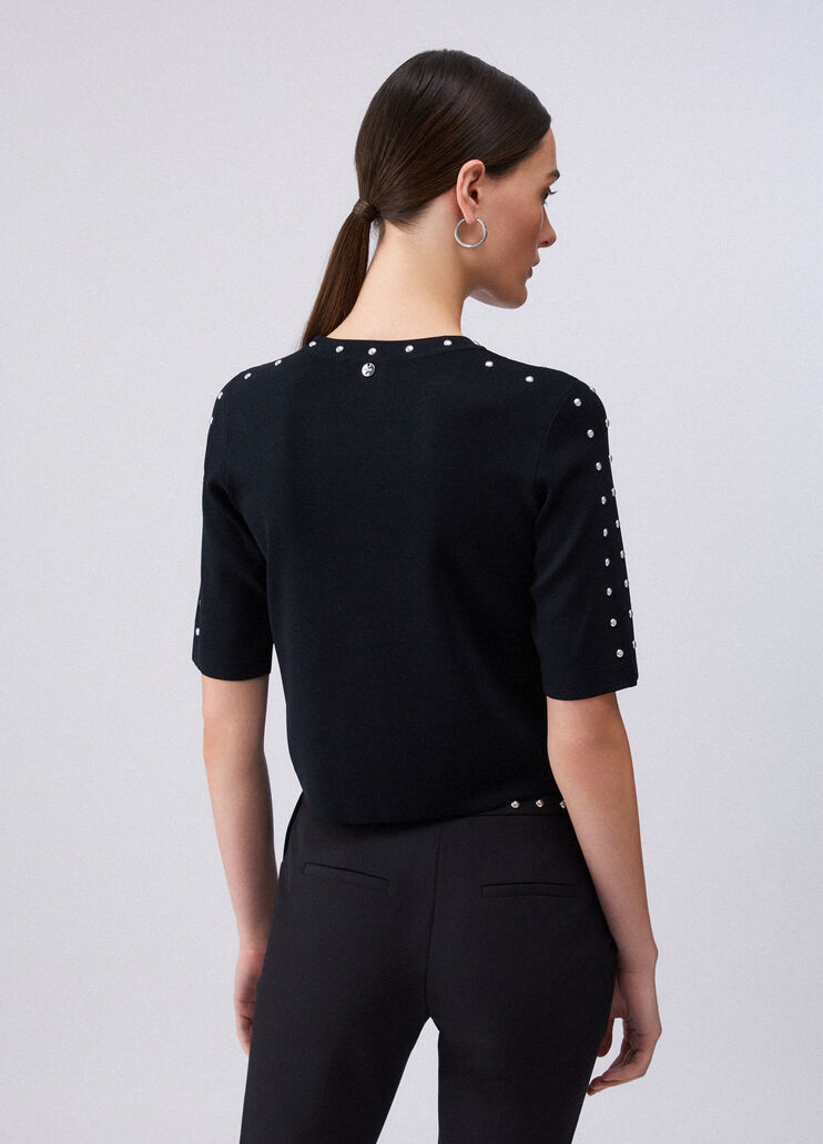 Knit top with studs black Liu Jo - large image number 1